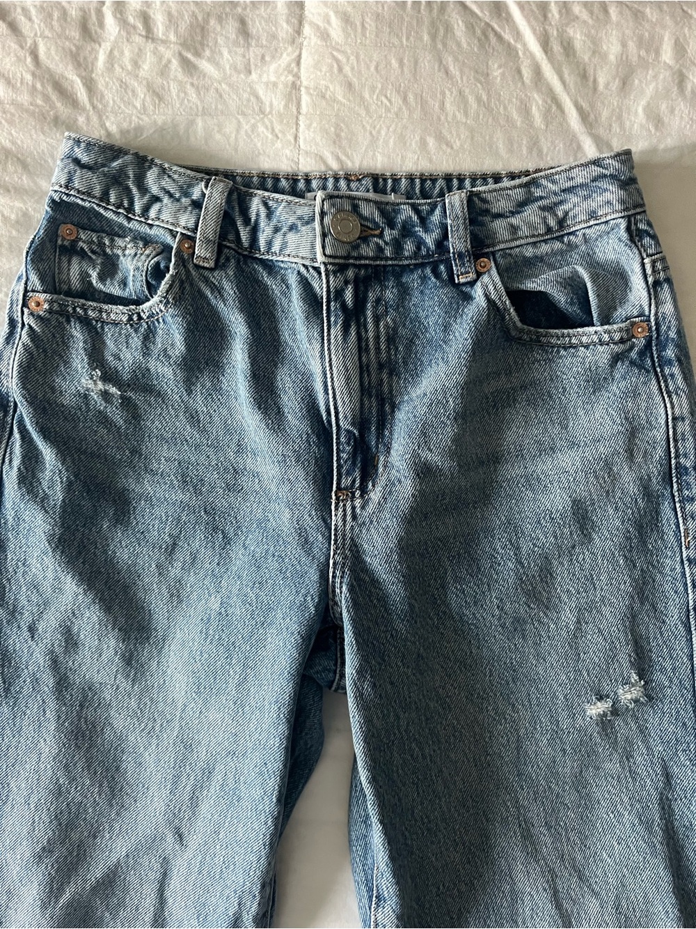 Garage '90s Straight Ripped Jeans Blue Waist 26